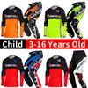 Set completo abbigliamento motocross per bambini Kit Maglia Pantaloni Youth bambino verde Moto nero 3 4 5 6 7 8 9 10 anni Tuta fuoristrada blu arancio Enduro cross ragazzo ragazza