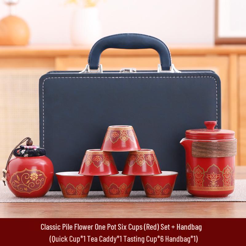 Portable Outdoor Gongfu Tea Set: Quick-Brew Travel Cup with Logo Print - Ideal for Camping and Business Souvenirs