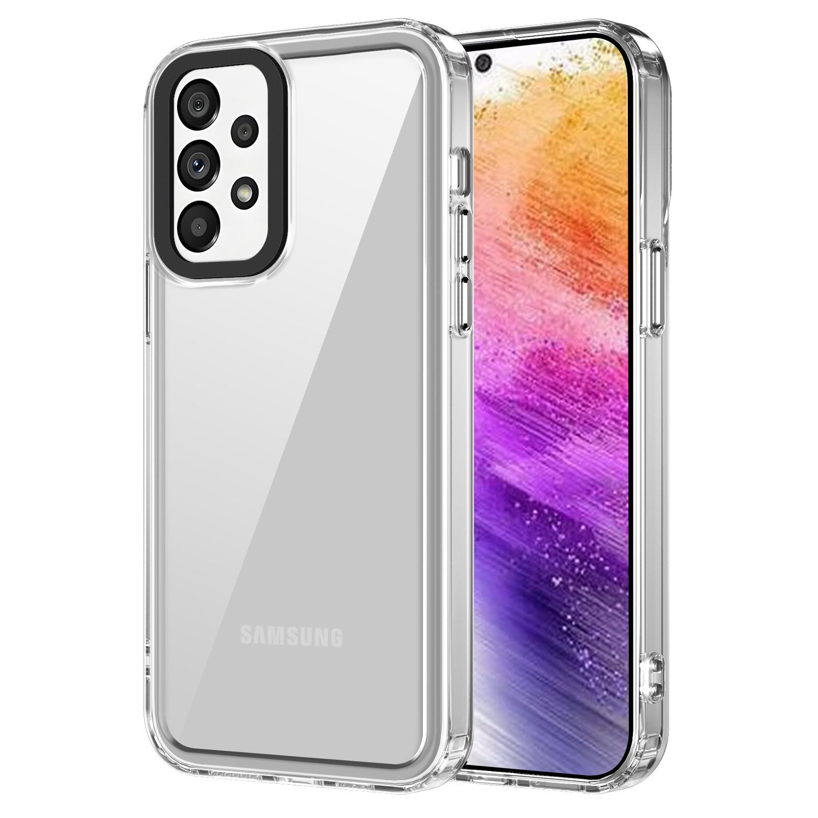 

For Samsung Galaxy A73 5G Case PC+TPU 2 in 1 Crystal Clear Phone Cover Transparent