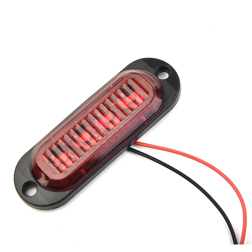 2pcs LED Side Marker Lights Red DC 12V-24V ABS+PC Low Power Consumption, Fully Waterproof, Shockproof Car Side Marker Lights