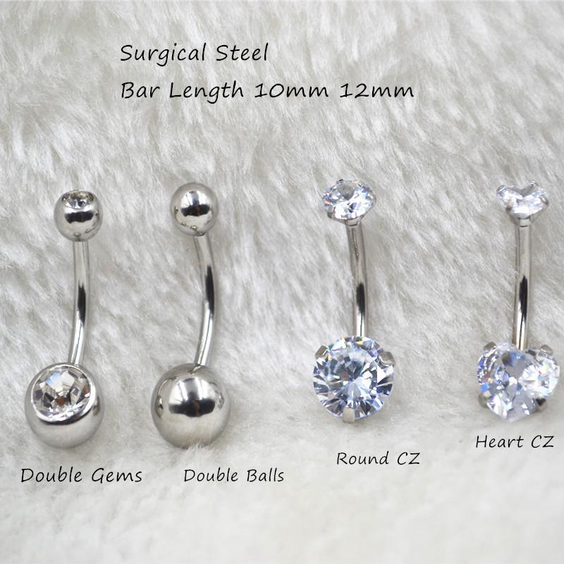 

12mm Zircon Belly Button Stud Earrings for Dance Double Round Ball 12mm