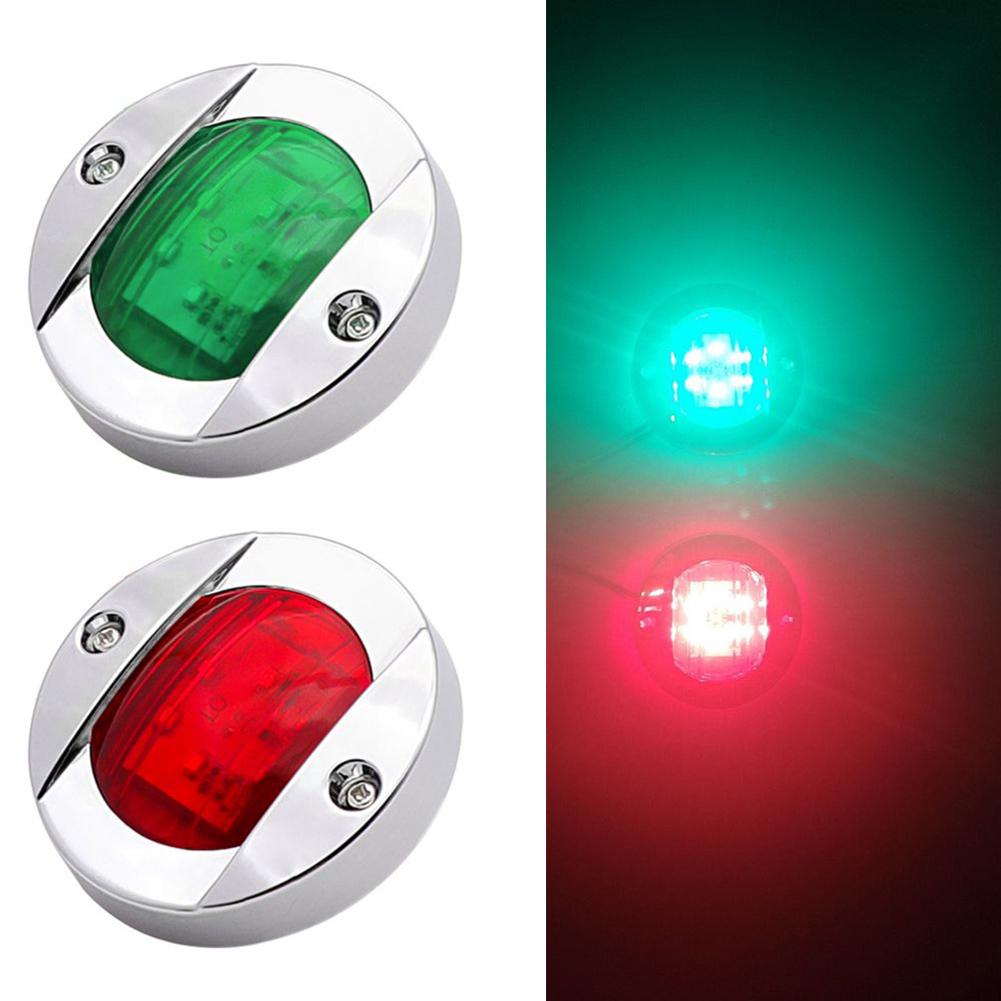 2 Pcs Red Green LED Boat Navigation Light 12V IP68 Waterproof Sailing Signal Lamps Marine Yacht Warning Light