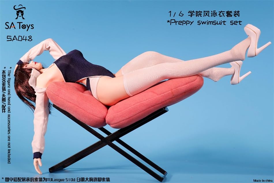 Hobby Toys [TOYBARJAPAN] figura w skali 1/6 kompatybilna z korpusem TBLeague SA Toys SA048 Zestaw preppy kostium kąpielowy Piękna uczennica w stylu gimnastycznym