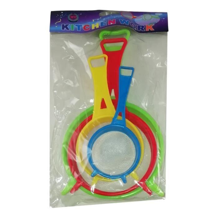Set de 4 Tamis à Farine Thé Huile Sucre Passoire Maille Filtre Colorés