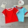 Children's Korean Polka Dot Round Neck Short Sleeve T-Shirt – Stylish, Versatile, Casual Cotton Top