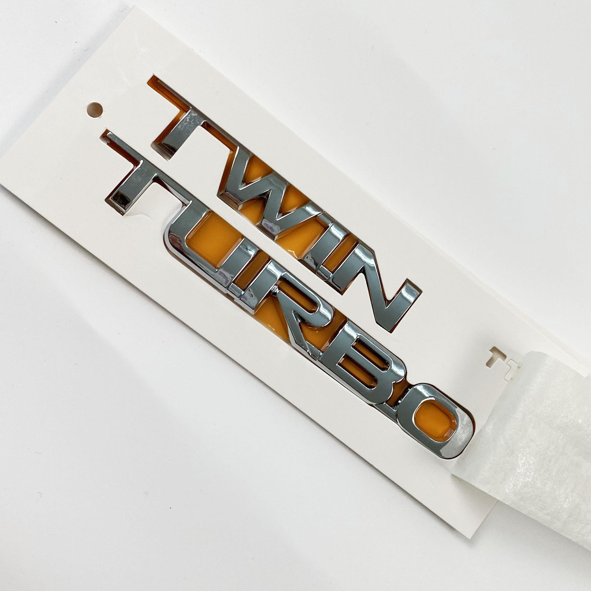 

Twin Turbo Chrome Rear Trunk Emblem Logo Sticker For Toyota Land Cruiser 300 LC300 FJ300 Accessories
