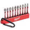 Milwaukee SHOCKWAVE™ Impact Duty Bit Set 10 Pcs + Carabiner (Pack of 2)
