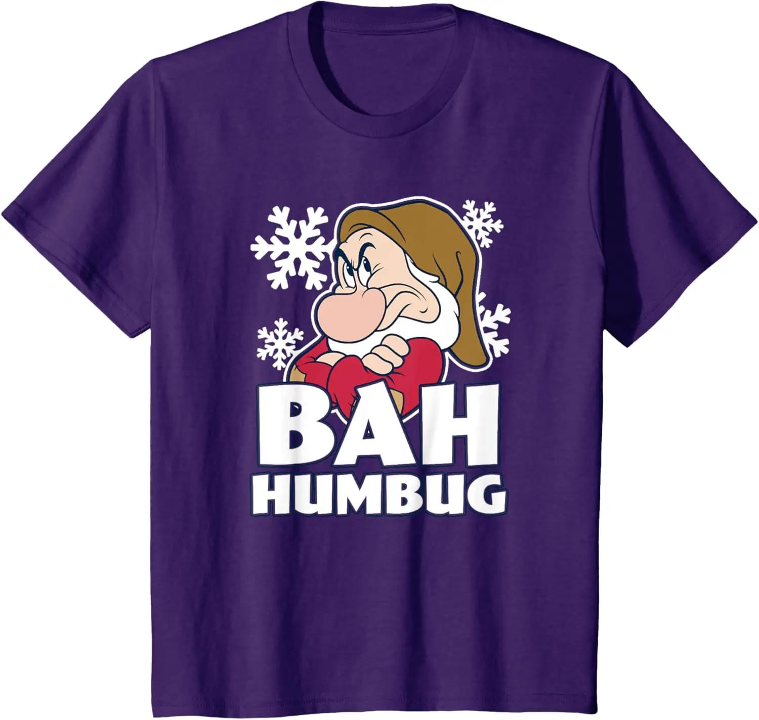 Hot Fashion Casual Disney Snow White & The Seven Dwarfs Christmas Grumpy Humbug T-Shirt S-4XL Summer L