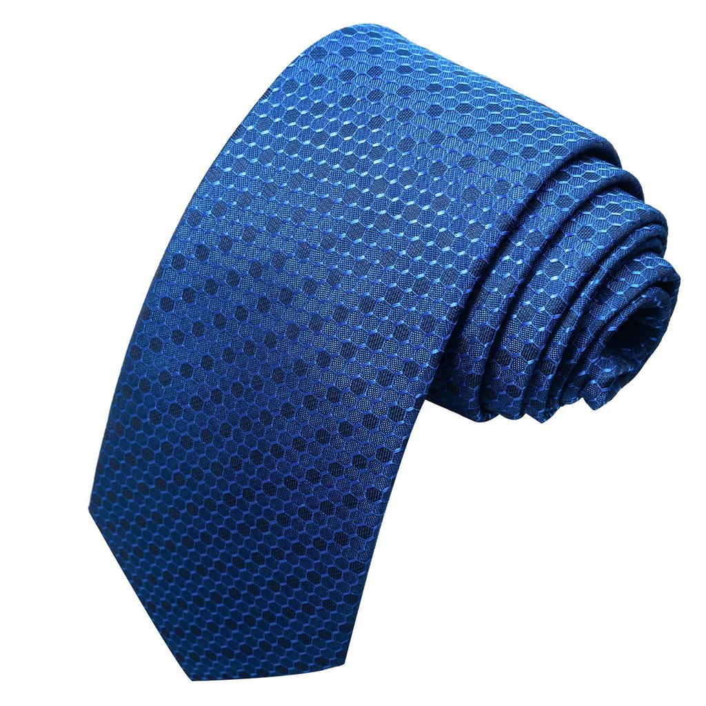 Spring/Summer Blue Series Men's Yarn-Dyed Jacquard Tie - British Style, Hand-Tied, Business Fashion