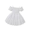 Baby Girls Princess Dress Short Sleeve Solid Color Cake Skirt 2-7 Years