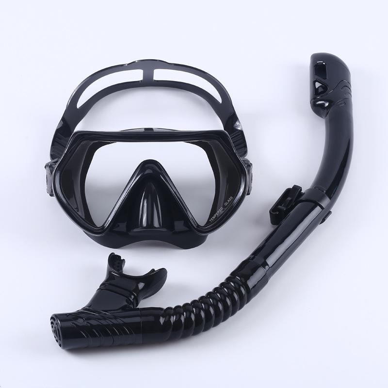 Maschera da Immersione in Silicone per Bambini e Adulti con Snorkel - Lente in Vetro Temperato HD, Montatura Grande