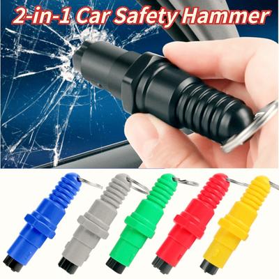 2-in-1 Autosicherheitshammer Auto Notfall Glasfensterbrecher Sicherheitsgurtschneider Lebensrettender Mini Auto Notfall Fluchthammer