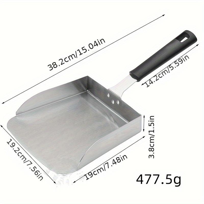 1pc Stainless Steel Food Shovel, Scoop for Cooking and Serving, Rounded Edge with Hanging Loop, Ideal for Home, Restaurant, and Outdoor Use