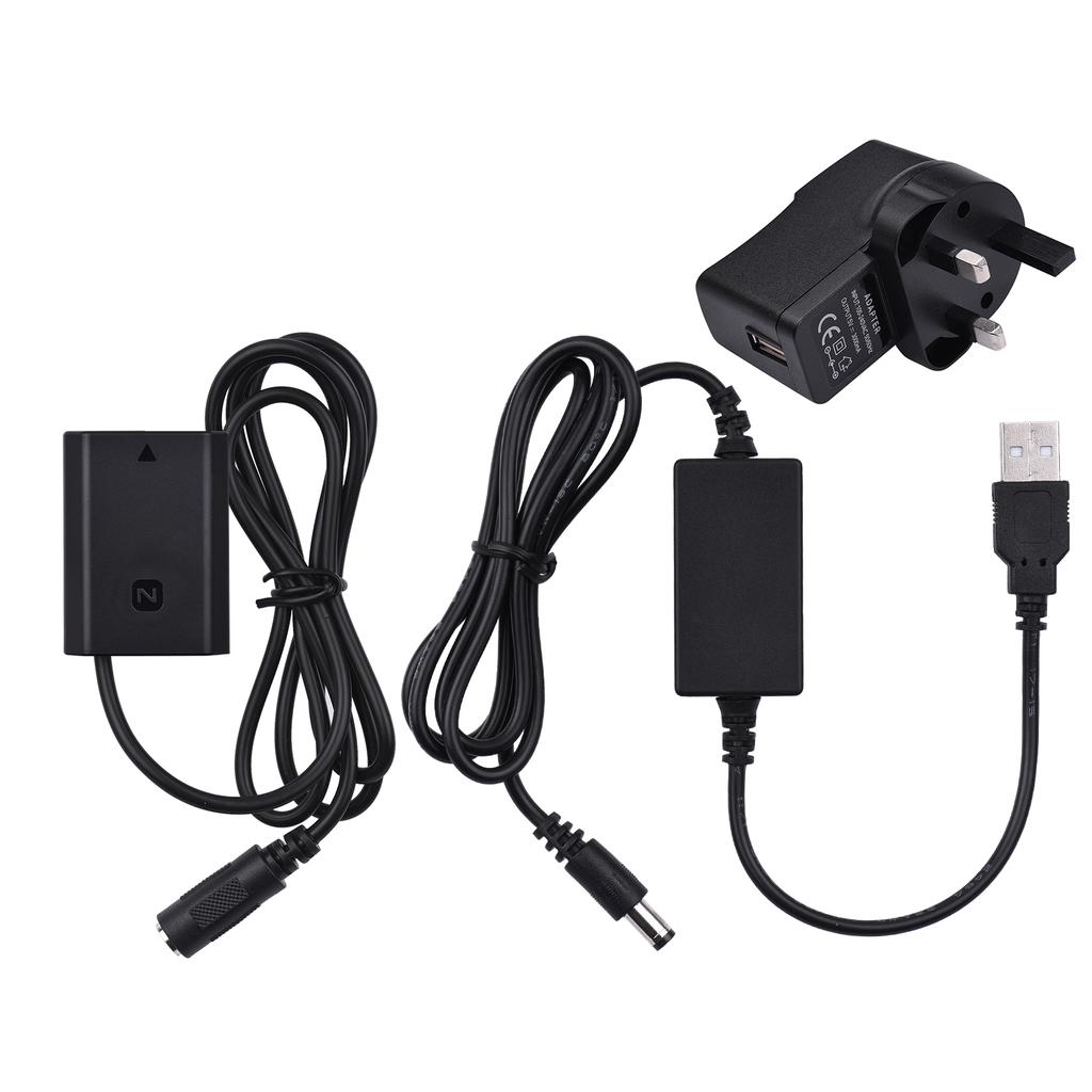 Andoer DR-FZ100 DC Coupler Dummy Battery Výměna baterie NP-FZ100 s USB DC konvertorem napájení