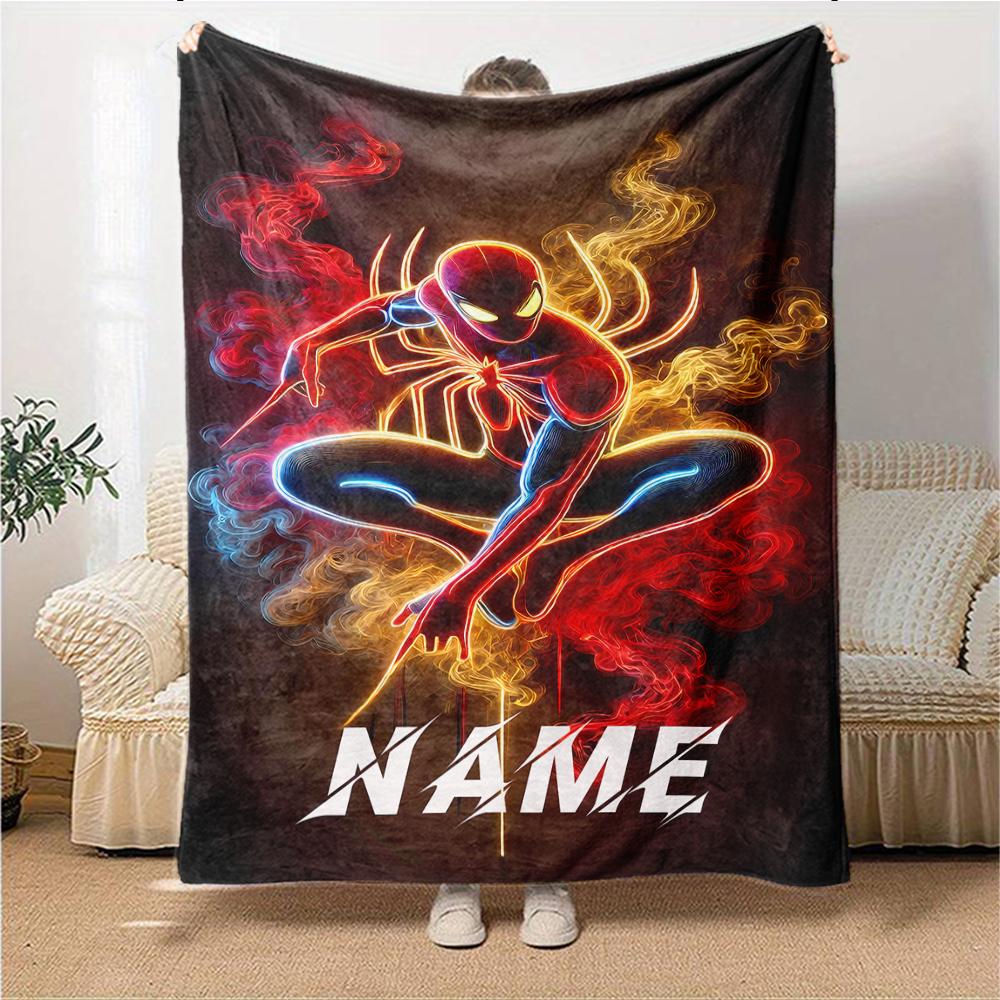 Custom Name "Spider-Man: Web Heroes" blanket for Couch & Bed, Plush Cozy Fuzzy Blanket Super Soft & Warm Blankets for Fall and Winter. 090816