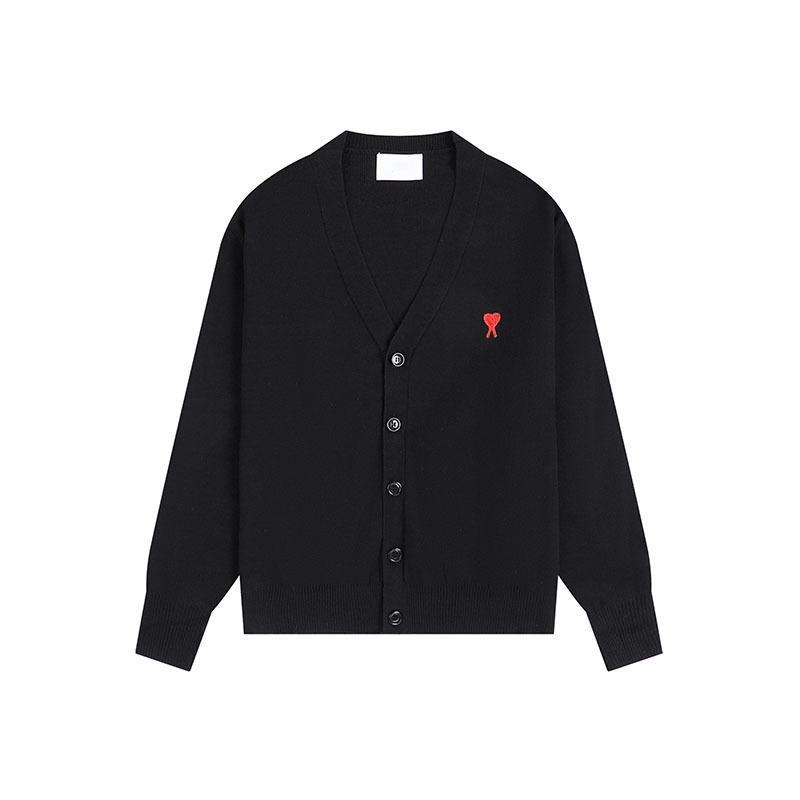 Klassischer Strick-Cardigan mit Herz-Stickerei - Unisex Lockerer Pullover