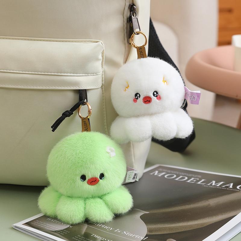 10CM Cute Octopus Plush Pendant Toys Soft Stuffed Sea Animal Doll Kawaii Octopus Keychain Bag Decoration Small Holiday Gifts