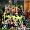 Custom Name Eilish Neon Vibes Throws Blanket Flannel Blankets for Couch Bed Gifts for Men Women Picnic Blanket Christmas Fan Gifts