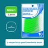 10Pcs Interdental Brush L-shaped Oral Interdental Brush Gap Brush Teeth Cleaning Brush