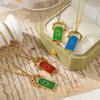 Heart-Shaped Electroplated Rotating Four-Leaf Clover Tree of Life 18K Gold Tarot Card Titanium Steel Necklace