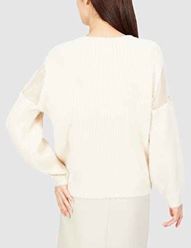 Jill by Jill Stuart Women's Lace Down Rib Knit Sweater in Ecru, FR