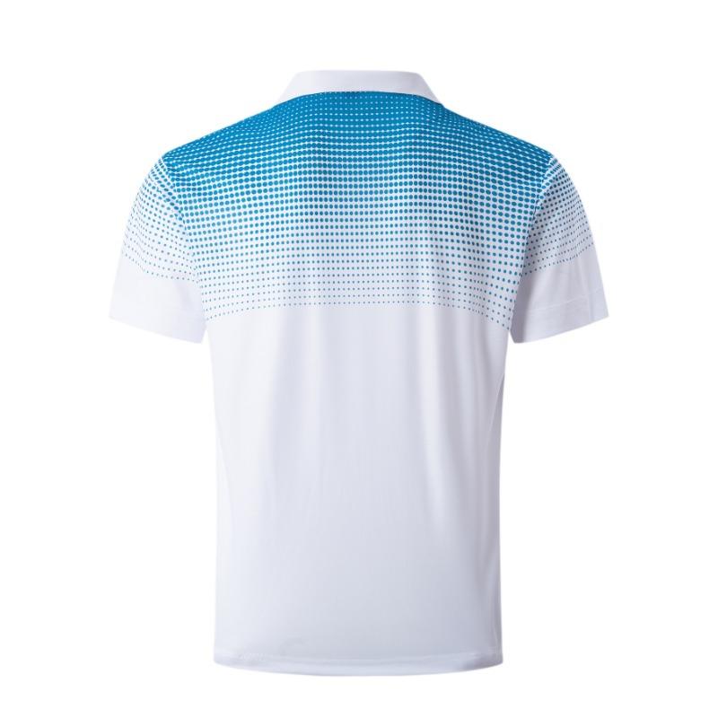 Men Gradient Dot Short Sleeve Button Polo Shirt Casual Sports Mens Top