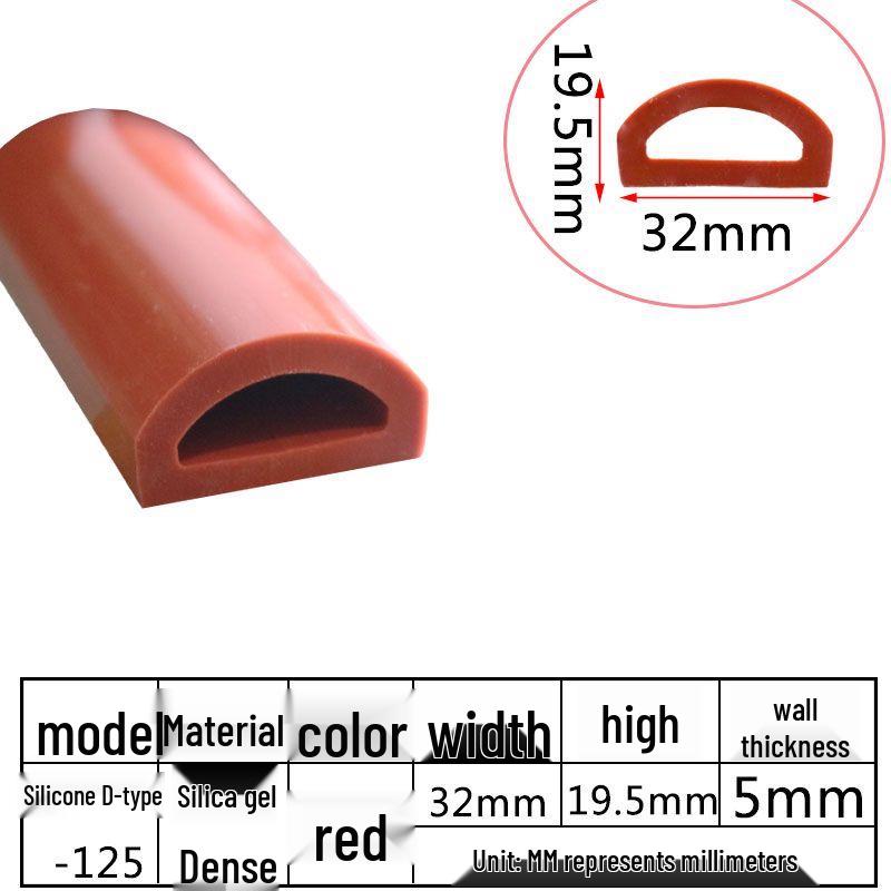 D-Shaped Silicone Sealing Strip: High-Temperature, Water-Retaining, Self-Adhesive, Anti-Collision, Shock-Absorbing for Doors & Windows