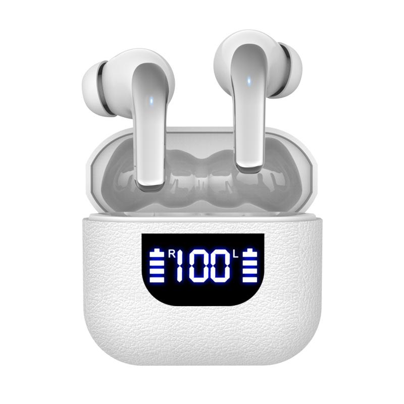 Wireless Earphone 40dB Noise Cancelling Bluetooth 5.3 Headphone with LED Display HD Call Earbuds for Business Office Travel Game