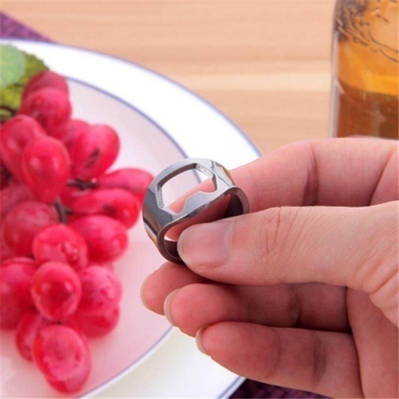New 3 Pcs/set Stainless Steel Creative Versatile Cool Finger Ring Bottle Opener Bar Beer Tools(color Random) Kitchen Supplies