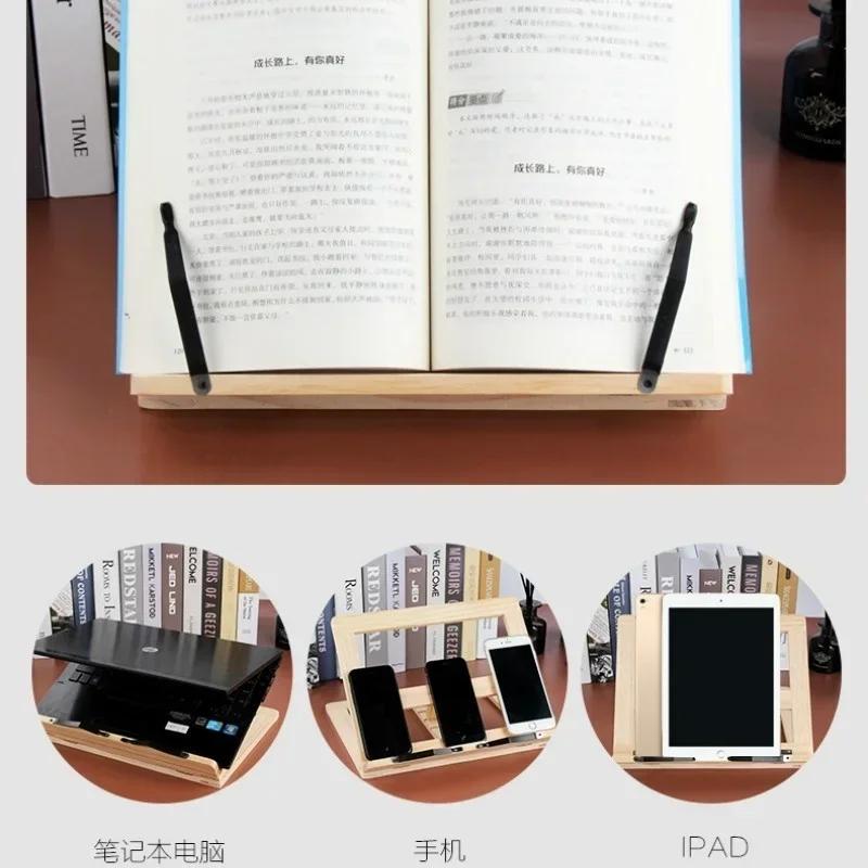 Wooden Rack Children's Notebook Stand Bookends Wood Buckle Kids Reading Rack Bookshelf Artifact Anti-myopia Shelf Book Stand