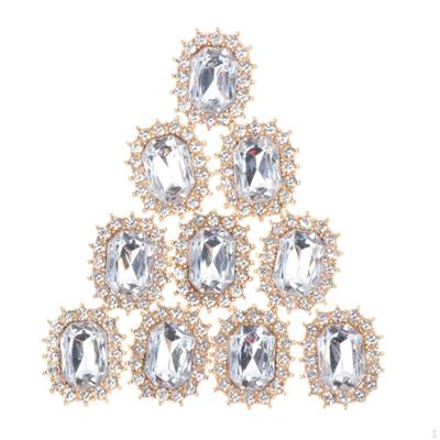 10 Rhinestone Buttons Crafts Decorative Women Girls for Jewelry Making Brooch