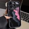Rosa Meereswellen-Silikonhülle für iPhone 13/14/15/16 Pro Max - Vollständige Abdeckung und 17-Tage-Augenschutz