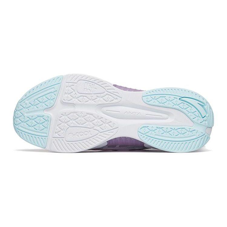 Anta Kids Jumping Wind 4.0 Non-Slip Shock Absorbing Wear-Resistant Breathable Low-Top Running Shoes Kids Running Shoes White Purple Blue 322225516-5