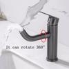 1pcs Use Kitchen Gun Gray Single-hole Basin Faucet Bath Faucet Household Bathroom Sink Basin Rotating Hot and Cold Water Faucet