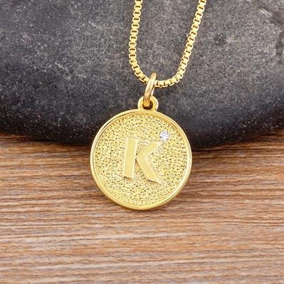 Nidin New Trendy Initial 26 Letters Pendant Charm Name Necklaces Cubic Zirconia Statement Jewelry Party Gifts For Women Men