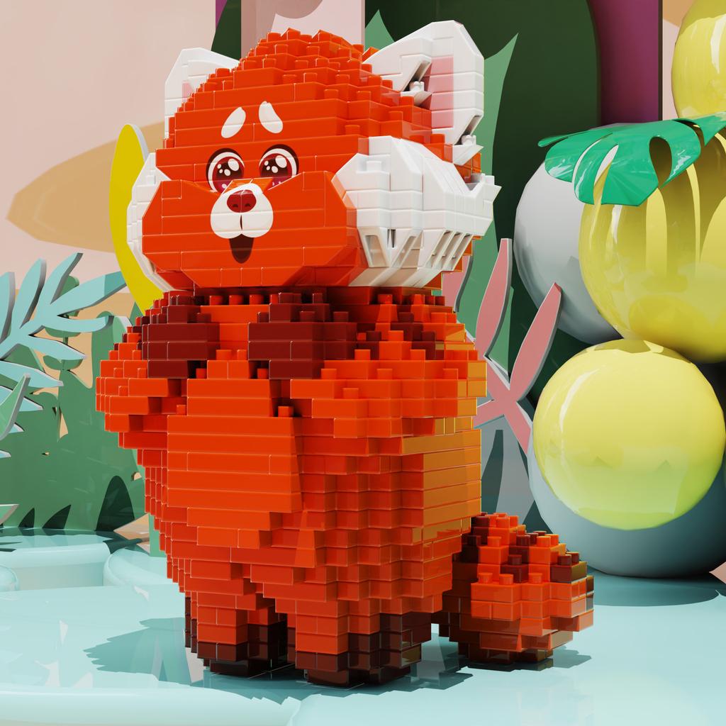 Turning Red Micro Mattoncini Fai da Te Modello Mei Piccolo Panda Disney Figure Mattoncini Diamante Giocattoli per Bambini Per Regalo di Natale