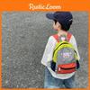 Canvas Blocked Color Backpack With Nylon Simple For Children Backpack Spine