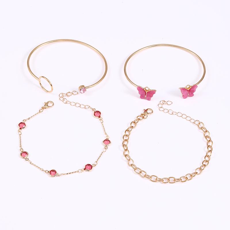 Elegantes mehrlagiges Schmetterlingsarmband-Set – Luxusschmuck im europäischen und amerikanischen INS-Stil für Damen
