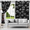 2pcs/set Skeleton Skull Black Window Curtain Horror Halloween Haunted House Home Bedroom Decor Blackout Polyester Fabric Curtain