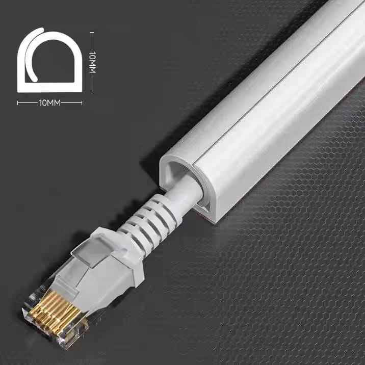 

1pc 3/2/1m Flexible Floor Cable Cover PVC Cord Wall Cord Hider Floor Cable Management Wire Cover Easy Installation 1m білий