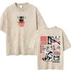 Washed Vintage Anime Attack on Titan Tshirts Eren Jaeger Graphic Tshirt Men Women Manga Retro Oversized Short Sleeve T Shirts