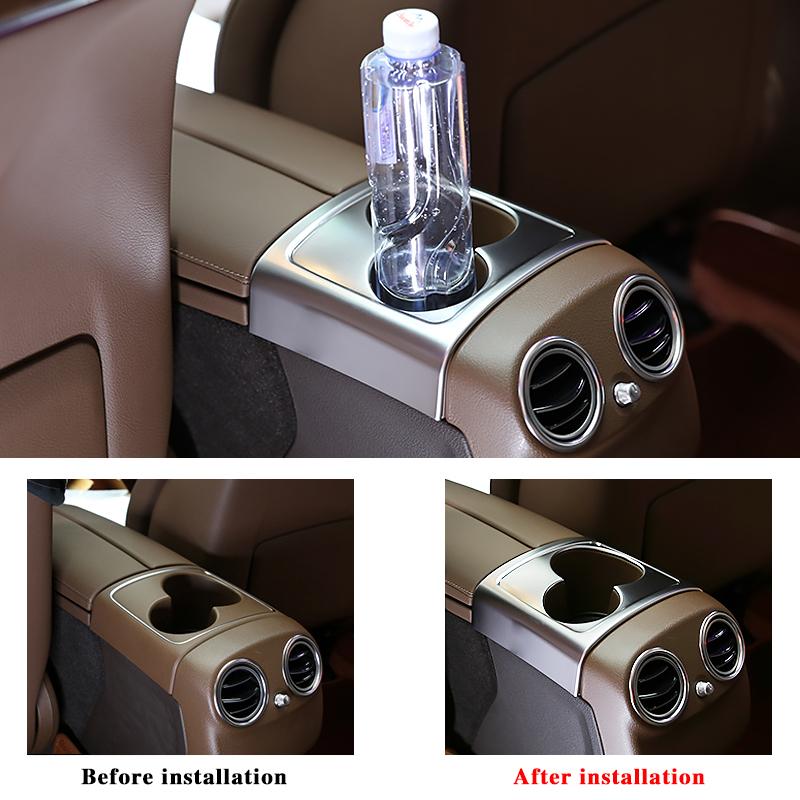 Für Merc edes Benz W213 E Klasse 2016 2017 Innen ABS Chrom Hinten Reihe Tasse Halter Rahmen Abdeckung