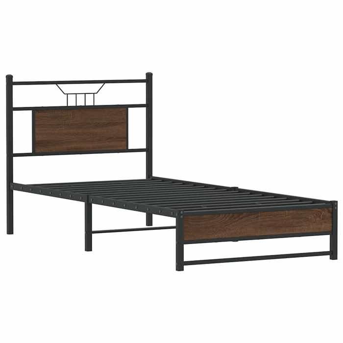 VidaXL Bed Frame Without Mattress Brown Oak 80x200cm Engineered Wood 4107007