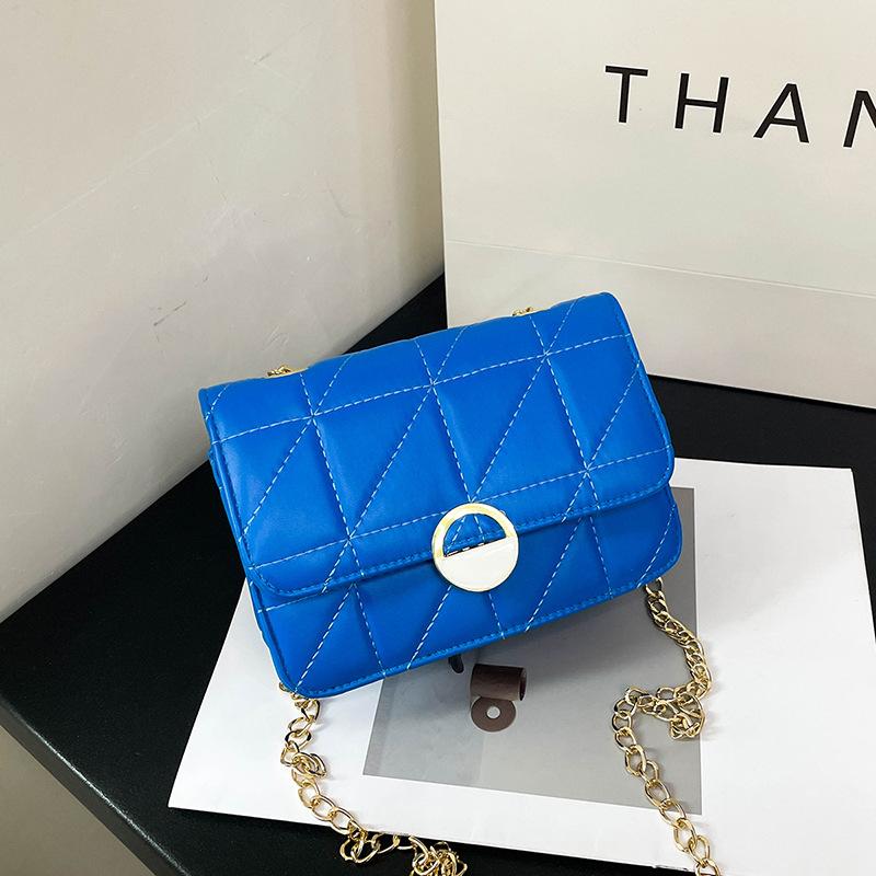 Premium Texture Commuter Chain Small Square Bag Women's Bag Summer New Solid Color Diamond Casual Shoulder Messenger Bag