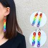 Women Rainbow Chain Earrings Personality Earrings Ear Clips Gift