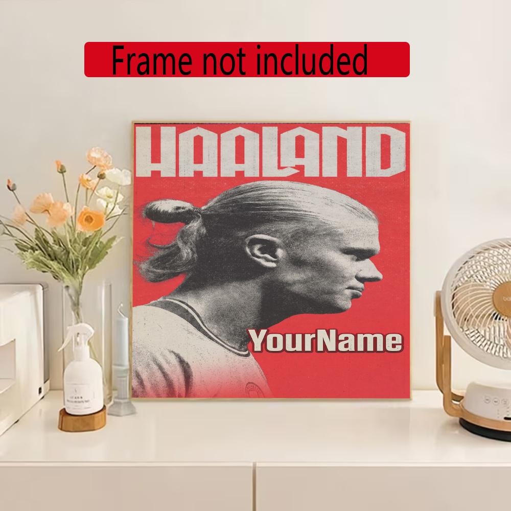 Haaland Customize Your Name Diamond Painting Round Diamond Diy Frameless Holiday Artwork Suitable For Home Office Wall Decoration