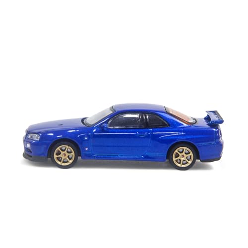 PAUDI MODEL 1/64 Scale Diecast Model Car GT-R R34 Skyline 2000 Nissan V Spec II (Blue)
