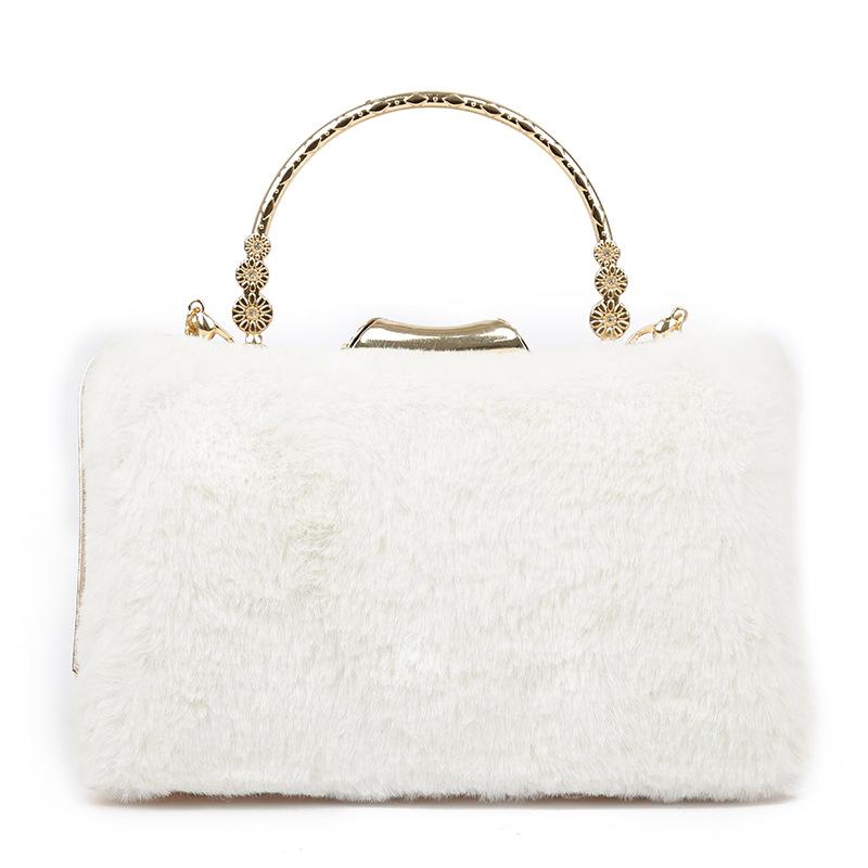 

Women s bag, dinner bag, autumn and winter new plush portable shoulder messenger chain bag, box bag tide