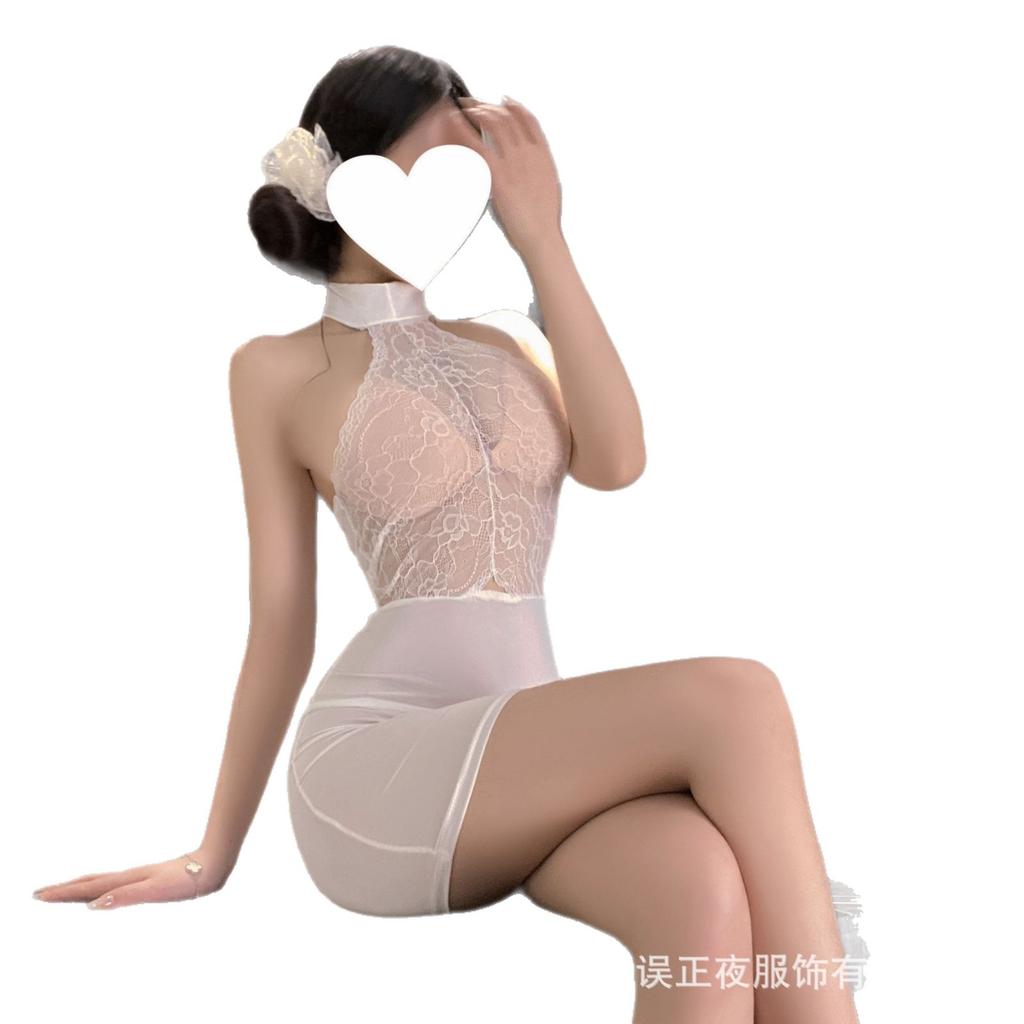 Erotic lingerie sexy office lady secretary hip wrap skirt pure lust lace temptation pajamas qqny flirty set