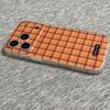 Trendy INS Creative Double-layered Orange Plaid Phone Case For iPhone 17Promax  Air 16 15 14 13 Pro MAX Plus Y2K Advenced Cover